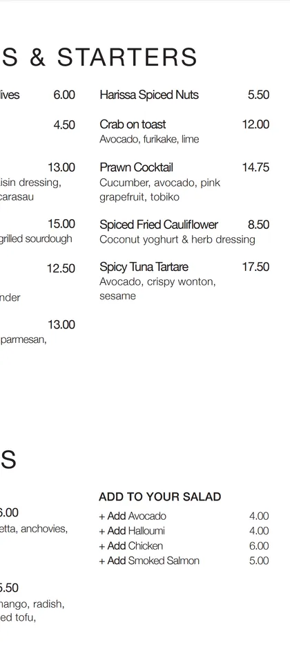 Zoomed in version of the Gordon Ramsey Bread Street menu, which is too disjointed to read.